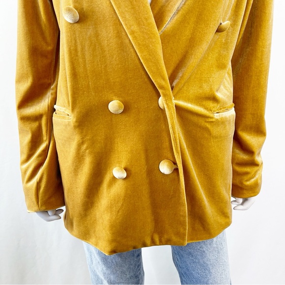 Blank NYC Coat Gold Velvet Button Up Size L - Picture 5 of 8